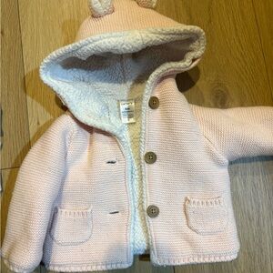 Carter's Light Pink Sherpa-Lined Hooded Baby Coat with Ears